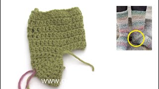 Video thumbnail for How to crochet a heel with single crochet