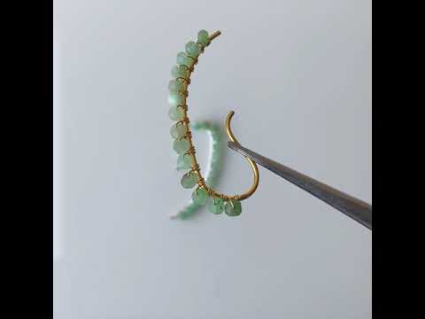 Chrysoprase Beads Wire Wrapped Electroplated Connector