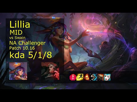 Lillia Mid vs Swain - NA Challenger 5/1/8 Patch 10.16 Gameplay