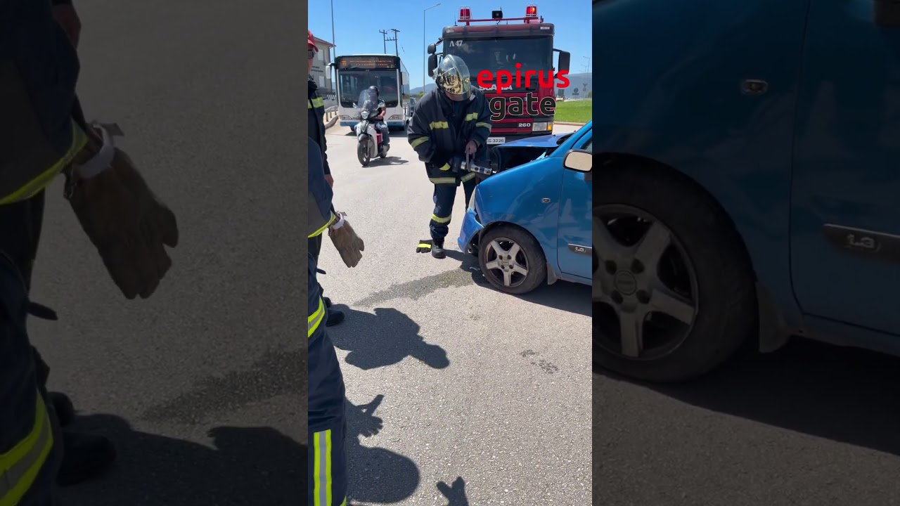 Εκτροπή οχήματος στον κυκλικό κόμβο κάτω από το Πανεπιστημιακό Νοσοκομείο Ιωαννίνων