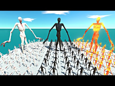SCP-096 vs Shadow SCP-096 vs Lava SCP-096 - Animal Revolt Battle Simulator