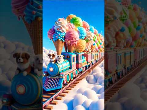 A train filled with ice cream is running from the sky route🥱😋🍦🤗#icecream #icecreamtrain #viralshort