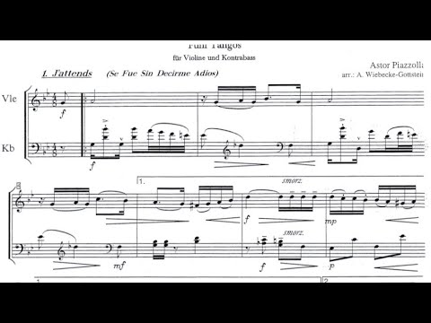 Astor Piazzolla - "Five Tangos" for Violin and Double Bass