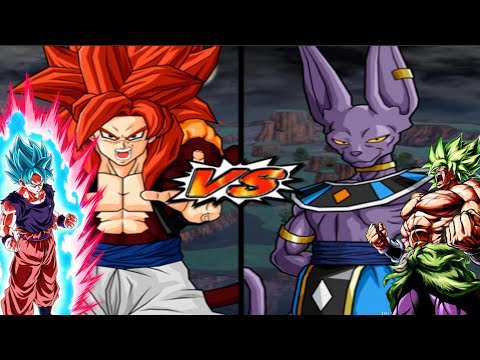 Gogeta ssj4 & Goku ssb vs Beerus & Broly lssj | epic last second victory |dbzbt4 #dbzbt3mods #dbzbt4