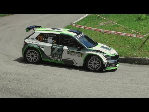 RACE COMPARISON WITH 4 SKODA FABIA R5 / 35°RALLY DELLA MARCA 2018   HD