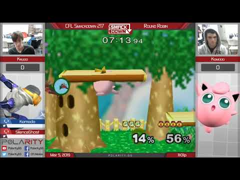 CFL Smackdown 217 Melee - Krudo (Sheik) vs Komodo (Jigglypuff, Falco) - Grand Finals