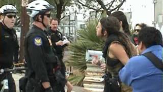 Police pepper-spray marchers. Phoenix Az. 01/16/10