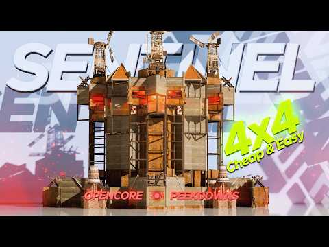 The Sentinel - CHEAP 4x4 BUILD - BEST Online BASE - OPENCORE & SHEILD Wall - RUST Base Designs 2026