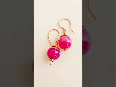 Beginner Friendly Wire Wrap Beads Drop Earrings Tutorial #freejewelrytutorial #diy #diytutorial