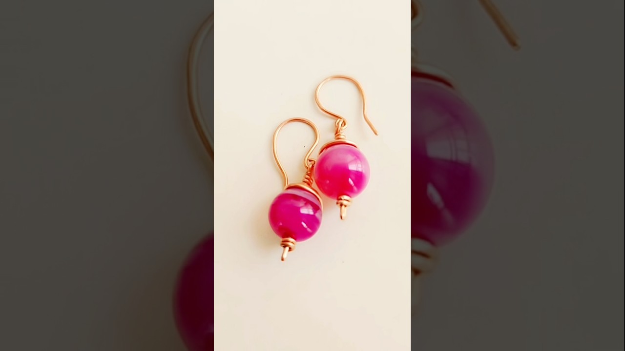 Beginner Friendly Wire Wrap Beads Drop Earrings Tutorial #freejewelrytutorial #diy #diytutorial