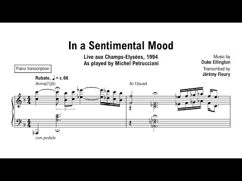 In a Sentimental Mood - Michel Petrucciani - Piano transcription