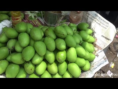 Bengali Street Food India | Tasty Masala Raw mango (Aam) -  Kolkata Street Food India Video