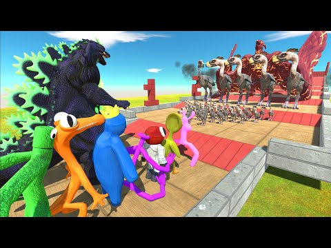 Terror Bird Climb Challenge | Super Godzilla VS Rainbow Friends - Animal Revolt Battle Simulator