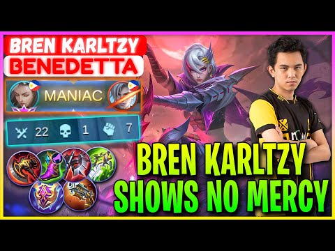 Bren Karltzy Shows No Mercy - BREN KarlTzy Benedetta - Mobile Legends Gameplay And Build