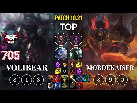 JDG 705 Volibear vs Mordekaiser Top - KR Patch 10.21