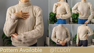 How to Crochet: Turtleneck Sweater  Pattern & 