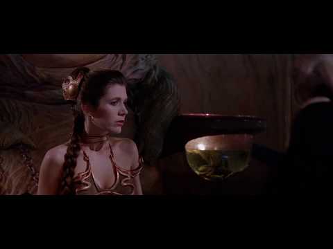 ROTJ Scene: Princess Leia Is Chained To Jabba's Throne