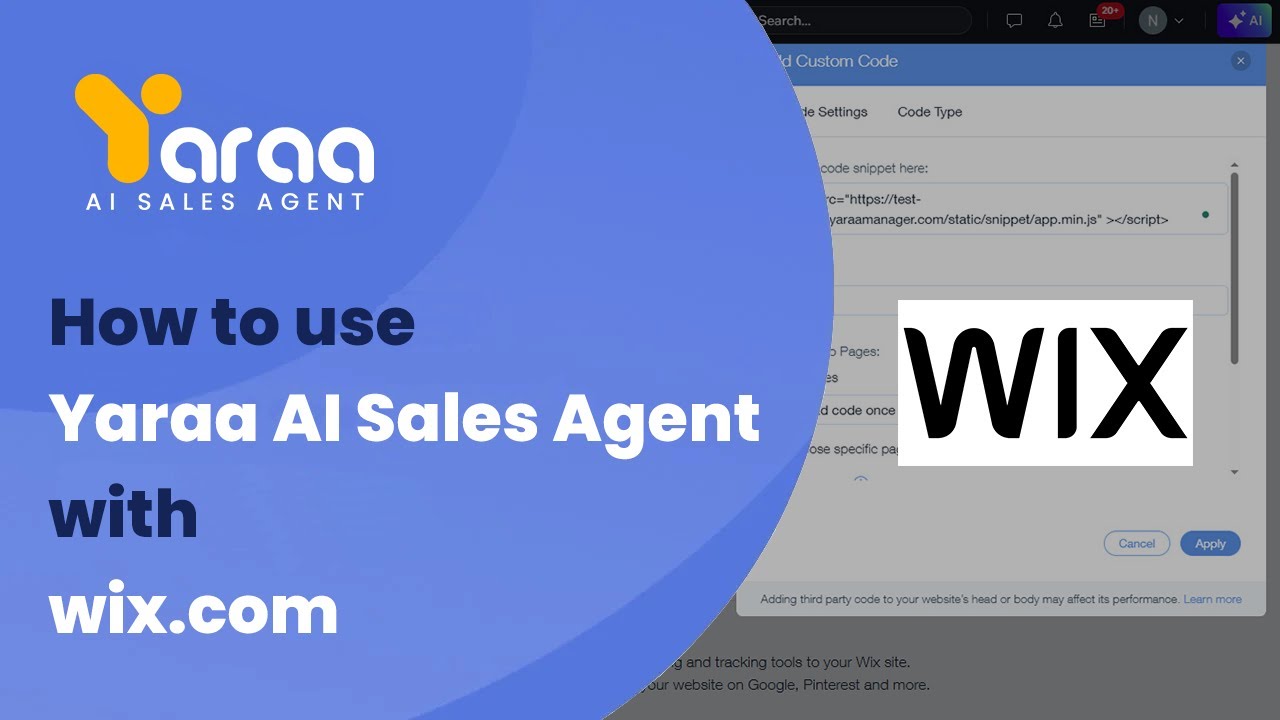 How to Quickly Set Up Yaraa AI Sales Agent with Wix | #wixwebsite