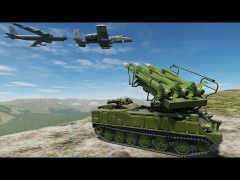 SA-6 Kub "Gainful" Air Defense Missile Vs B-52, F-15E Carpet Bombing - Plane Simulator - DCS World