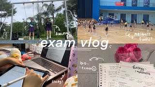 exam vlog 🌷 | last min cramming, no sleep, mental breakdowns