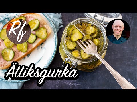 Gör din egen ättiksgurka av skivad Västeråsgurka och smaksätt med pepparrot, senapsfrön och dillkronor.>