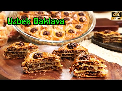 Delicious Uzbek Baklava | How to make Baklava at Home | Walnut Sweet Recipe | Walnut baklava Dessert