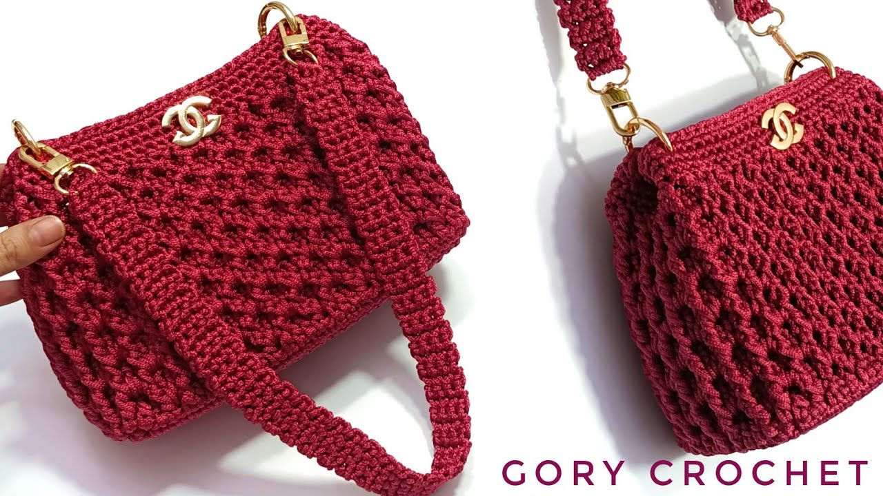 كروشيه شنطه كتف واسعه من الداخل bag crochet tas    rajutan Bolsa de ganchillo Túi móc tas rajutan