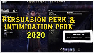 The Elder Scrolls Online How To Get The Persuasive Perk and Intimidation Perk!