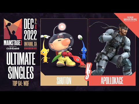 Shuton (Olimar, Pyra/Mythra) vs ApolloKage (Snake) - Ultimate Top 64 Winners QF  - Mainstage 2022