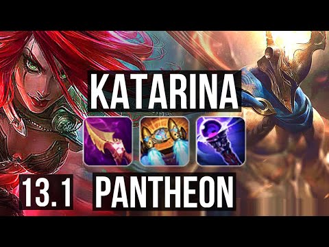 KATARINA vs PANTHEON (MID) | Rank 1 Kata, 13/2/10, Legendary | EUW Challenger | 13.1