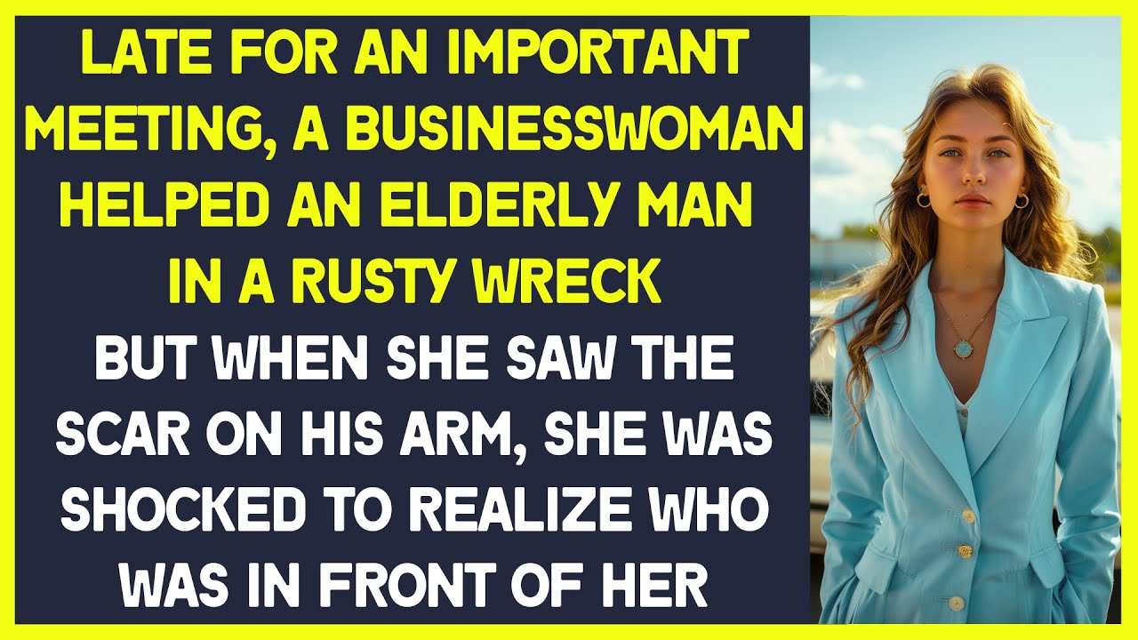 Woman helped an old man in a rusty wreck and suddenly was shocked by the familiar  scar on his arm