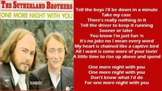 The Sutherland Brothers - One More Night With You ( + lyrics 1978)