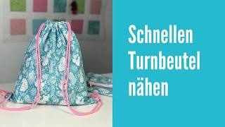 Turnbeutel nähen | Einfachen Rucksack nähen für Kinder - Nähanleitung für Anfänger