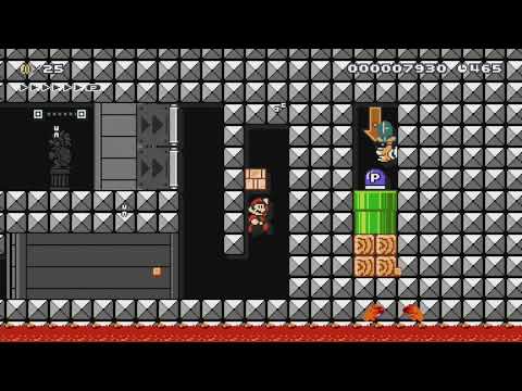 N7-4 Rocky Wrench Castle プーのお城 by つきこ - SUPER MARIO MAKER - NO COMMENTARY 1bi