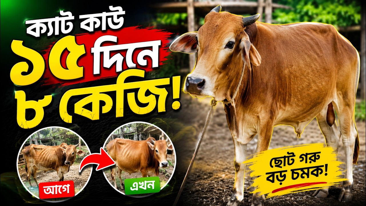 🐄 ক্যাট কাউ ১৫ দিনে ৮ কেজি ওজন বাড়ালো! 😱 ছোট দেশি গরুর বড় চমক | পল্লী এগ্রো - Palli Agro