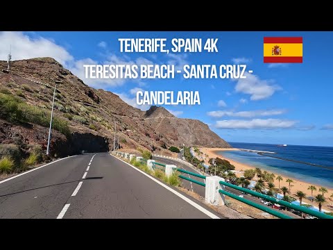 🚗 Tenerife Driving Tour (Real Time) | Playa de Las Teresitas → Santa Cruz → Candelaria | 4K