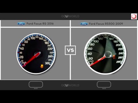 Ford Focus RS 2016 VS Ford Focus RS500 2009 / 0-180 km/h
