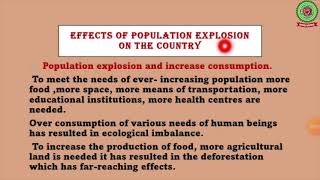 Population Explosion|Class 10|Biology|Holy Heart Schools