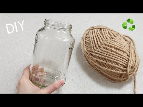 Amazing !! Perfect idea made of glass bottles and wool - Recycling Craft ldeas - DIY Projects