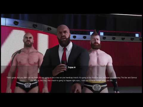 WWE 2K19 Mycareer Triple H starts a 3 way handicap match