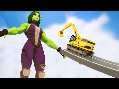 Cars vs Giant She Hulk | Teardown