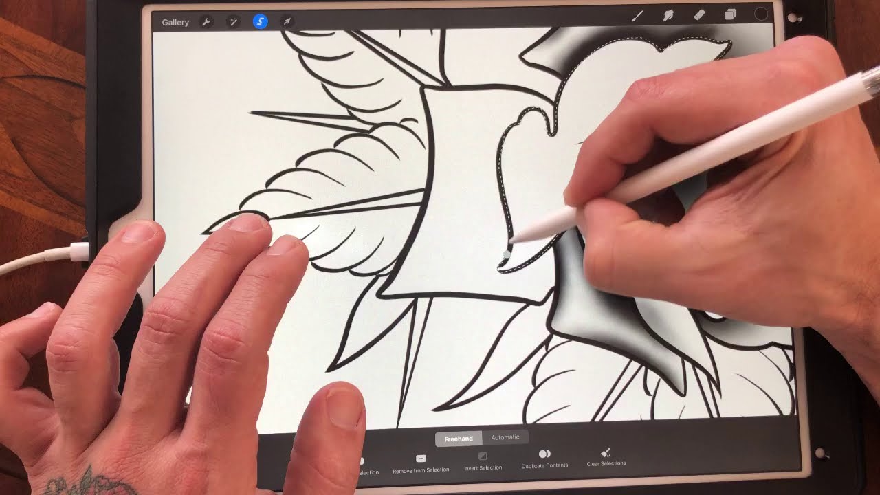 drawing tattoo using procreate by tattoo hustlers