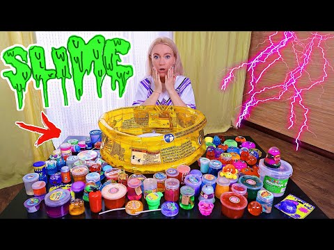 СМЕШАЛА ВСЕ СЛАЙМЫ и Лизуны В БАССЕЙНЕ /ГИГАНТСКИЙ без клея ЧЕЛЛЕНДЖ SLIME POOL CHALLENGE коллекция