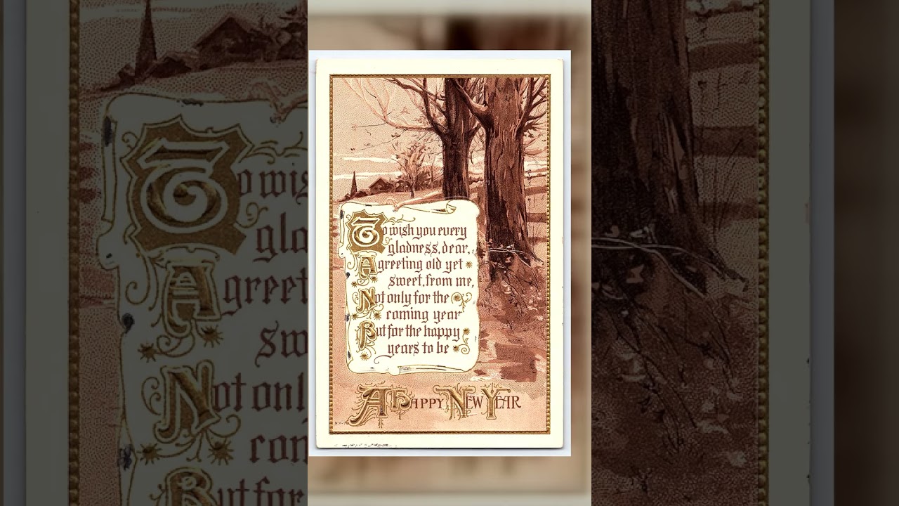 NY-76, Divided Back Postcard, New Year Greeting, 1914 Postmark Video