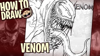 How to Draw VENOM (Venom 2018)  Narrated Easy Step