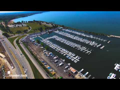 Drone Flight Over Cleveland's Lake Erie 