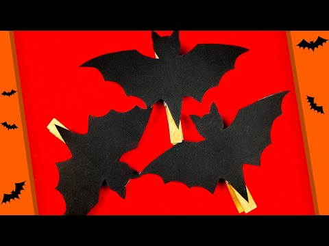 Värisevä lepakko paperista Halloweeniin tehdä lasten kanssa