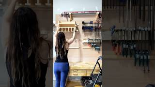 Storage for power tools on a french cleat wall, beginner friendly. #diyer #powertools #woodshop