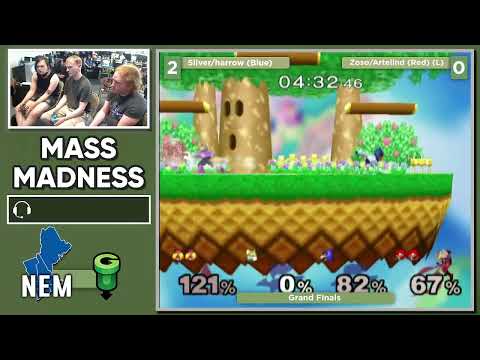 Mass Madness 41 SSBM - harrow/Silver (Blue) vs. Zoso/Artelind [L] (Red) - Melee Doubles GF