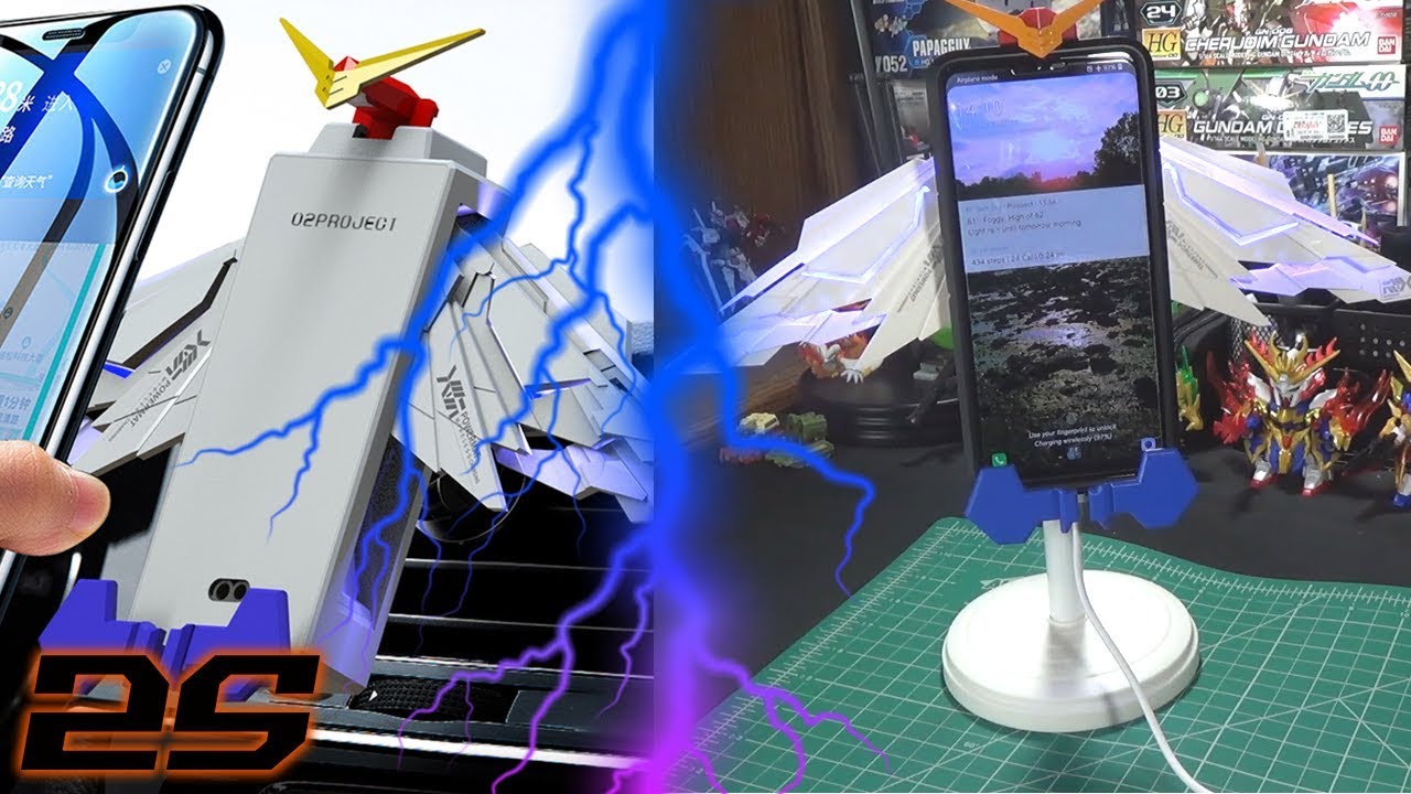 MOTORIZED Gundam Wireless Phone Charger!  (Yes, Really)